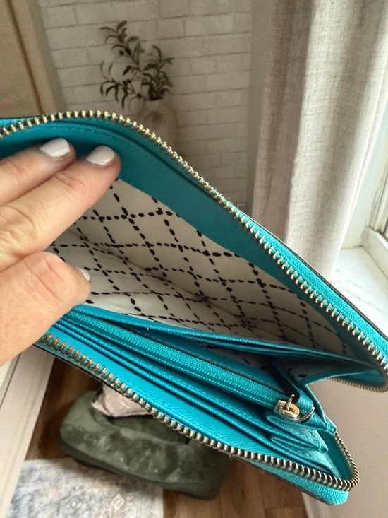 Kate Spade Bright Turquoise Zip Wallet - Picture 8 of 10